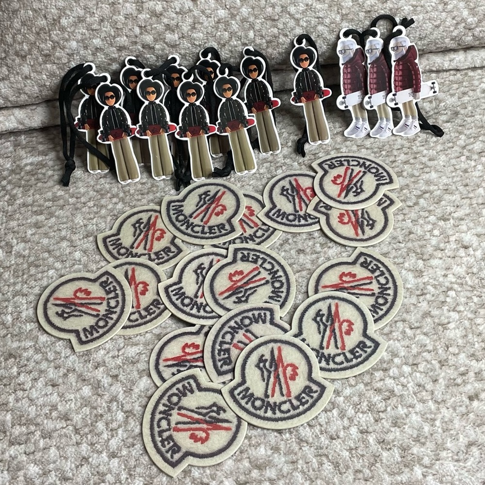 Moncler Logo Tag and Woman Tag, Can use as bookmarks
